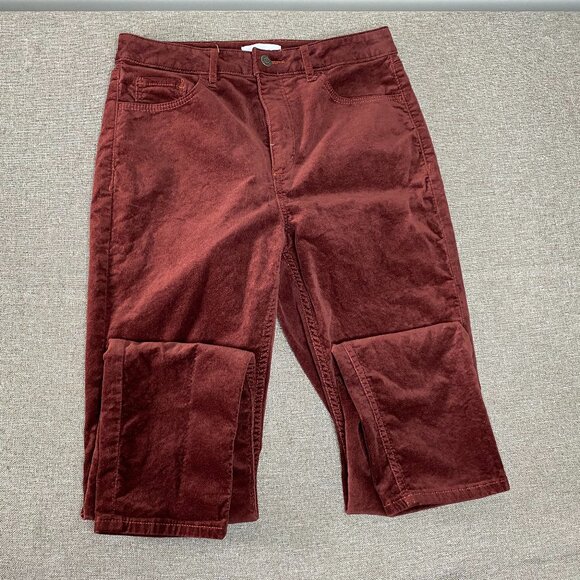 LOFT Made & Loved Velvet Like Jeans Women's 28 Mid Rise Rust Red Casual Pants - Picture 3 of 14